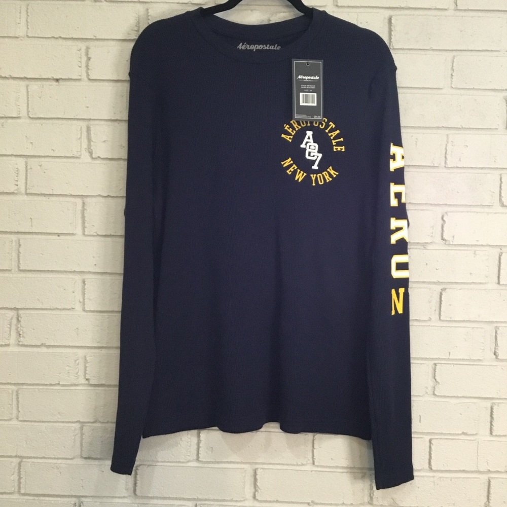 Aeropostale Hensley Long Sleeve Jersey.  Color Blue Crest Size M NWT